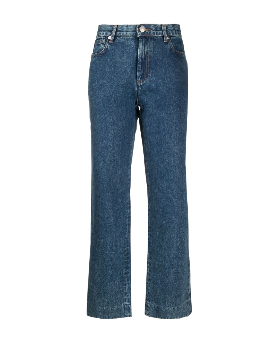 Apc New Sailor High-rise Straight-leg Jeans In Blue