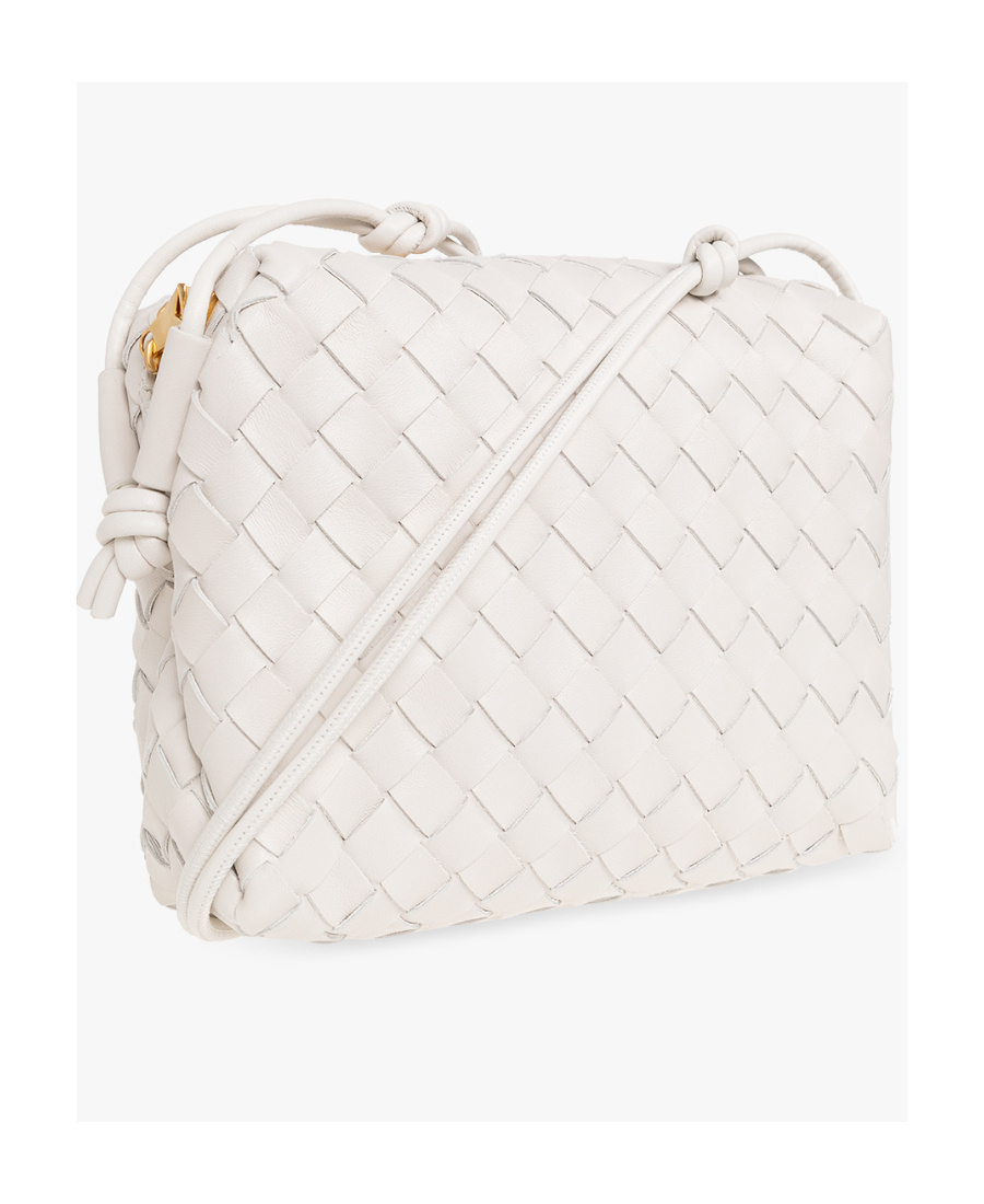 Bottega Veneta Logo Shoulder Bag In White