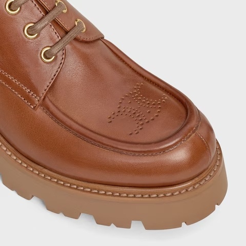 Celine Triomphe Derbies  In Calfskin In Brown