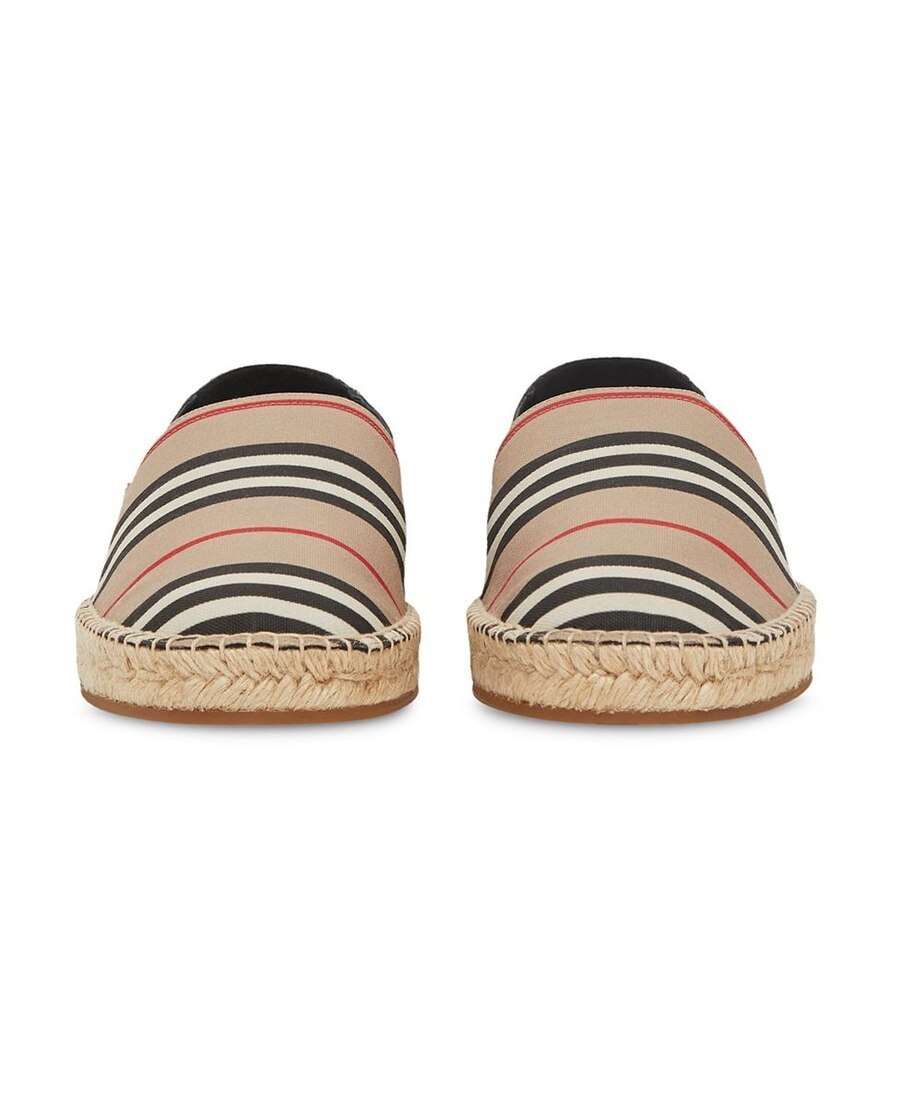 Burberry Icon Stripe Round-toe Espadrilles In Nude