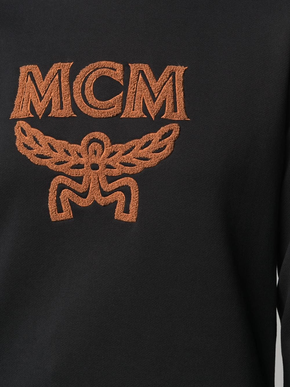 Mcm Shearling Logo Sweatshirt In Black