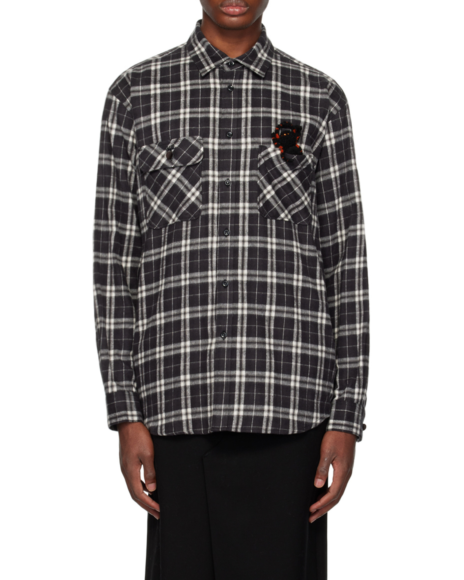 Doublet Check-pattern Cotton Shirt In Black