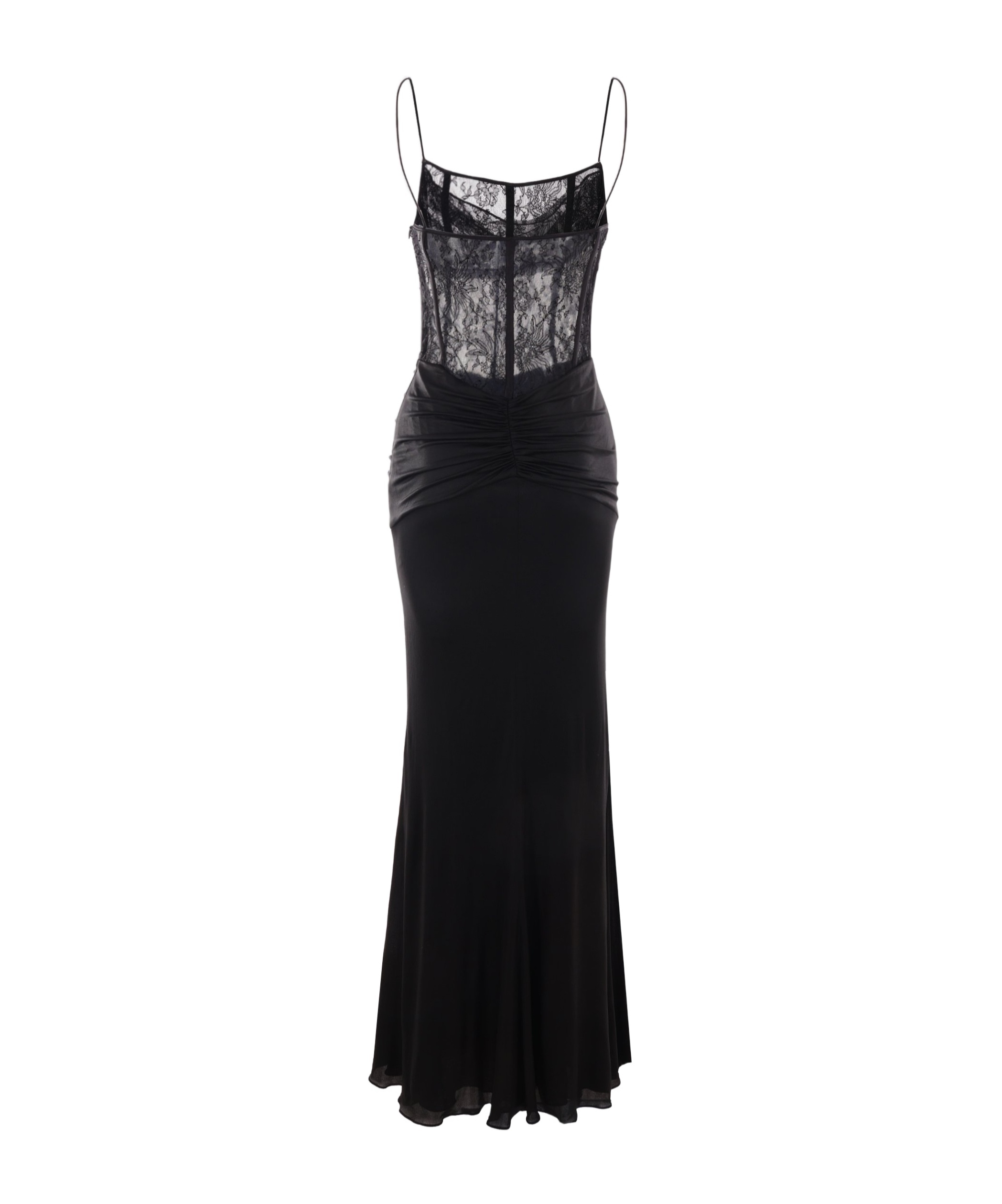 Alessandra Rich Lace-trim Maxi Dress In Black