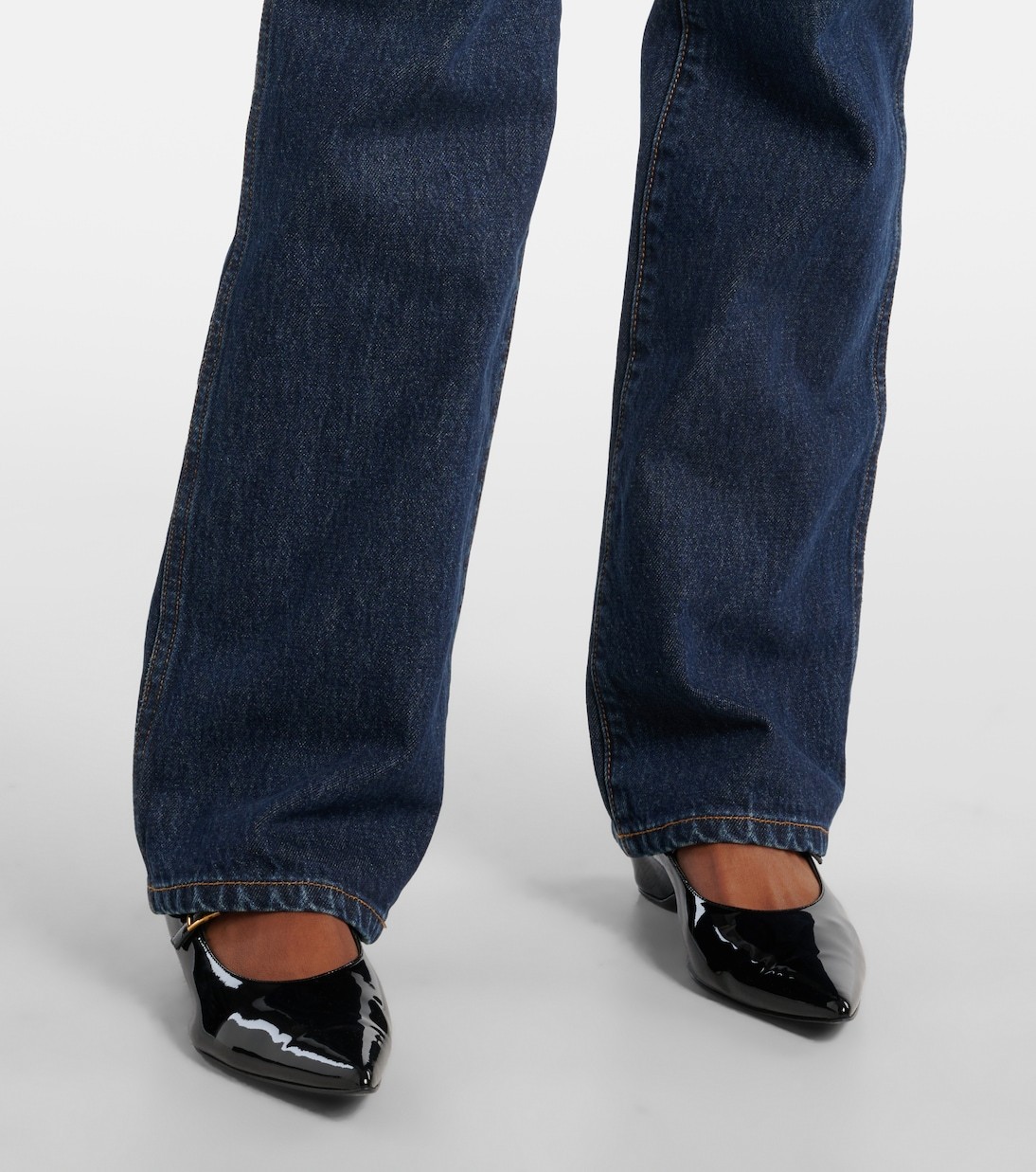 Khaite Danielle High Rise Straight Jeans In Blue