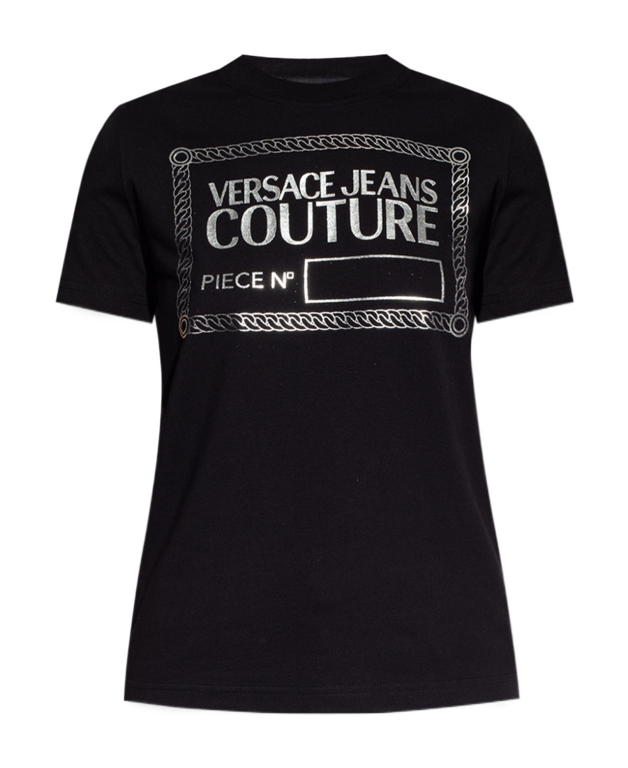 Versace Jeans Piece Number-print Short-sleeve T-shirt In Black