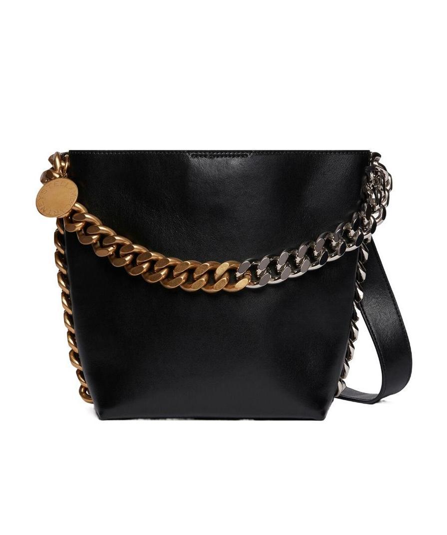 Stella Mccartney Frayme Bucket Bag In Black