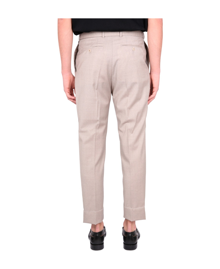 Brioni Cuffed Hem Pleated Front Trousers In Nude
