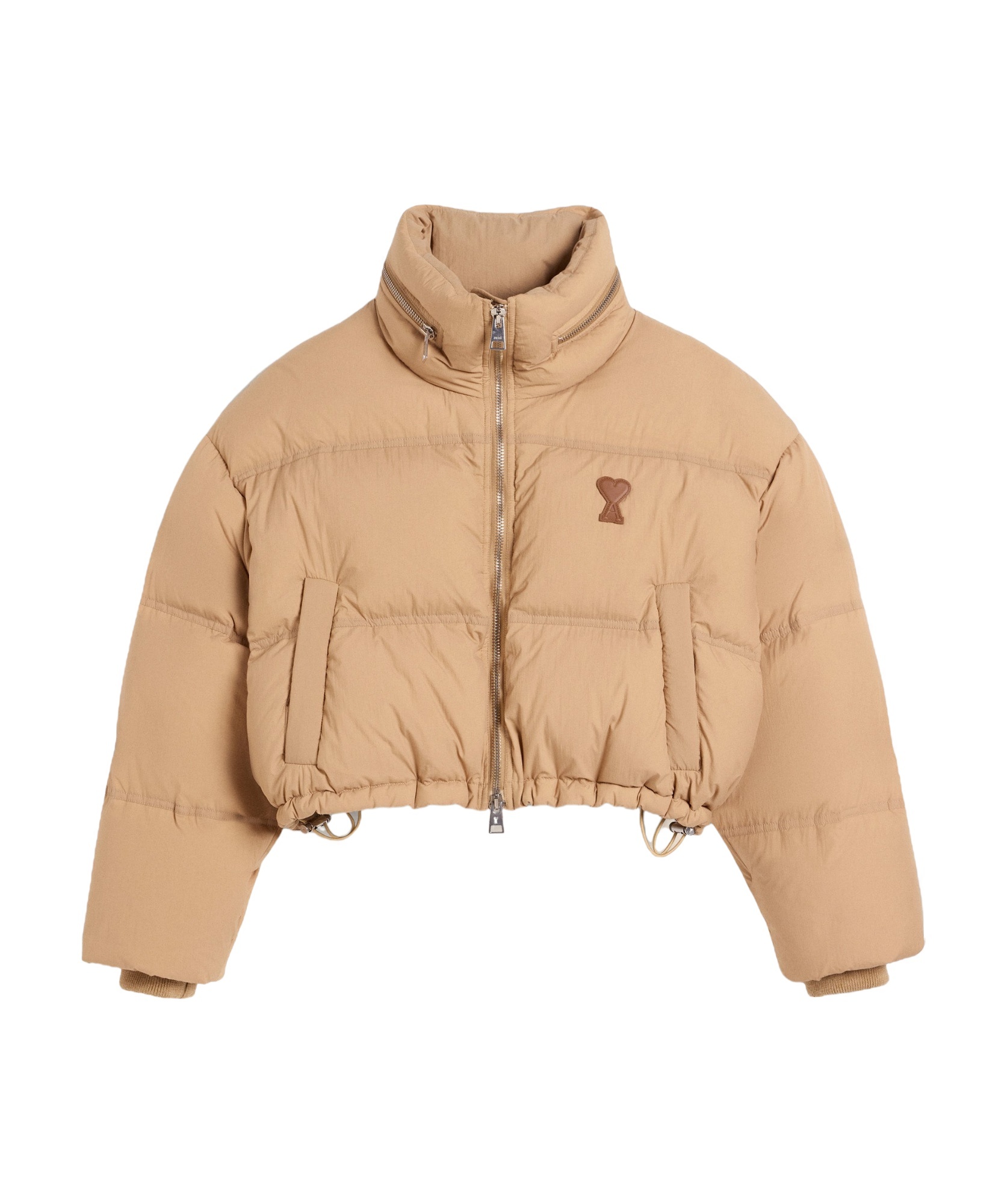 Ami Alexandre Mattiussi Logo-print Puffed Jacket In Nude