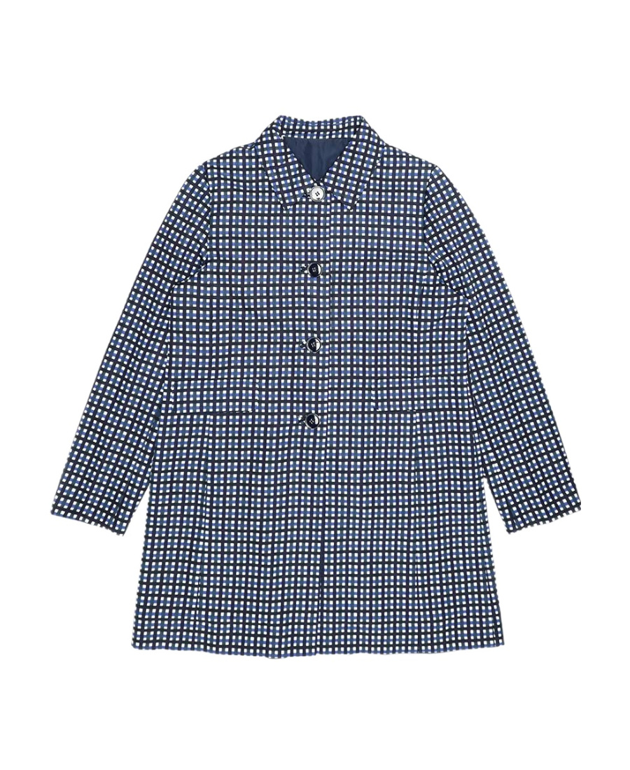 Weekend Max Mara Checkered Detail Coat In Blue