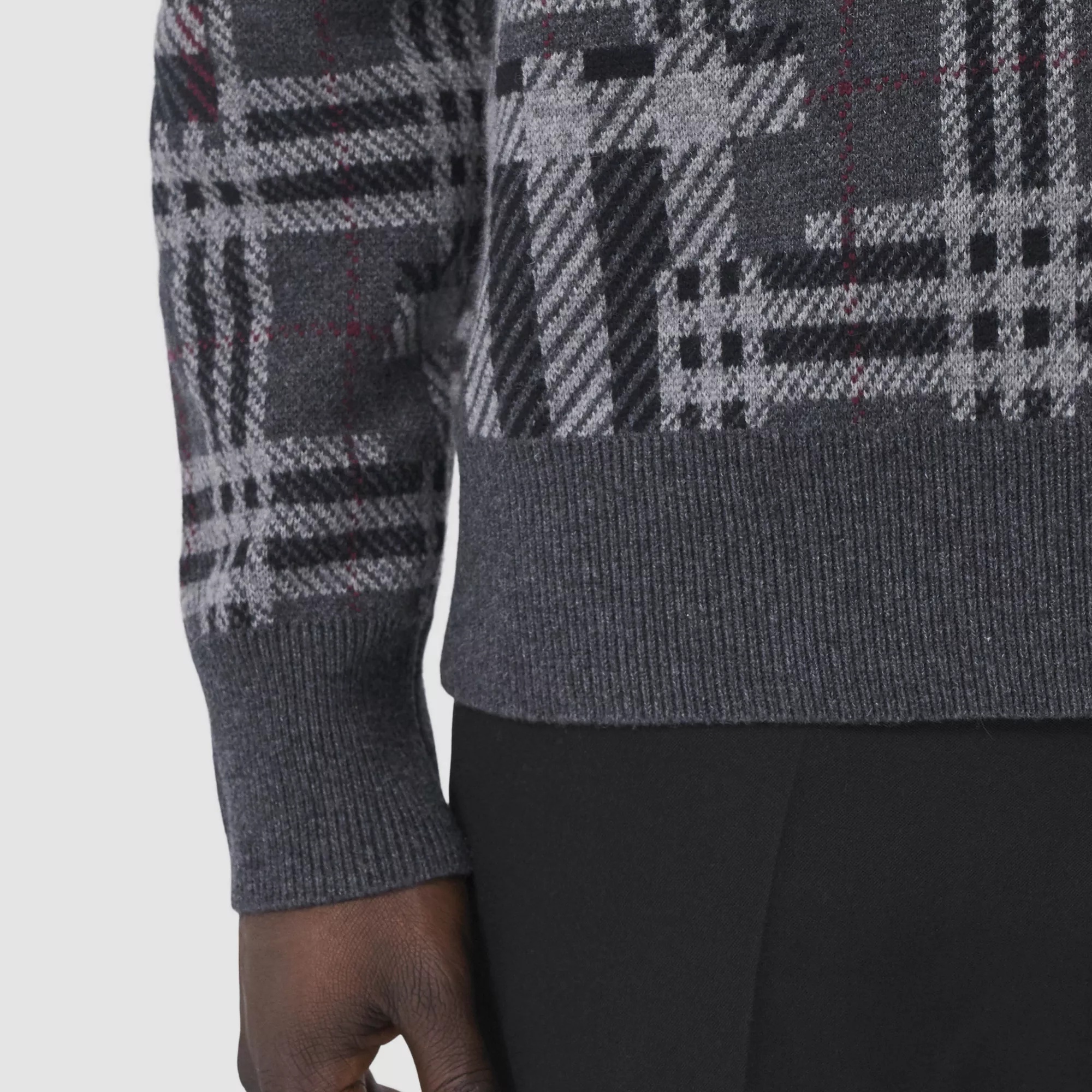 Shop Burberry Contrast-check Jumper In Black