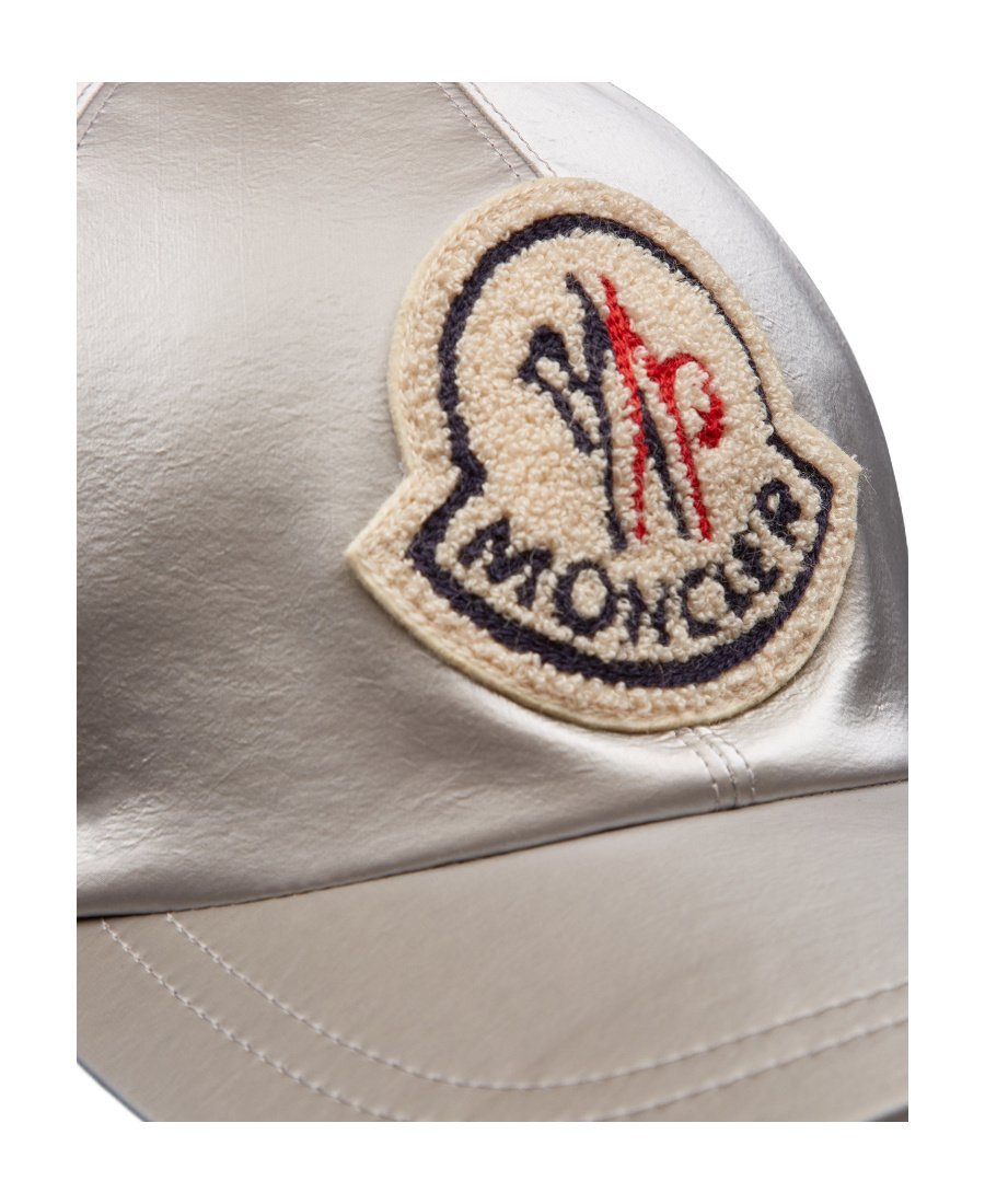 Moncler Logo-patch Panelled Baseball Cap In Gray