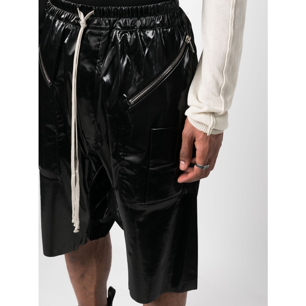 Rick Owens Drkshdw Drawstring Drop-crotch Shorts In Black