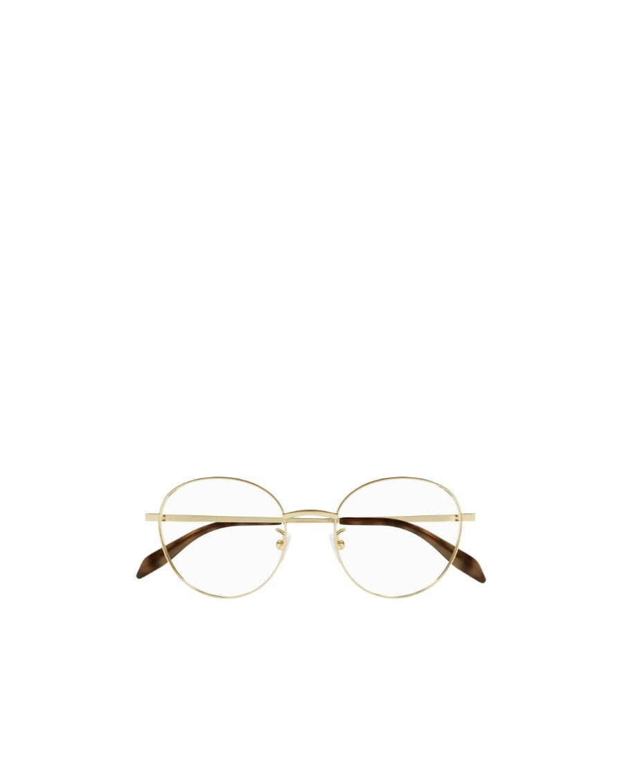 Alexander Mcqueen Logo-engraved Round-frame Glasses In White