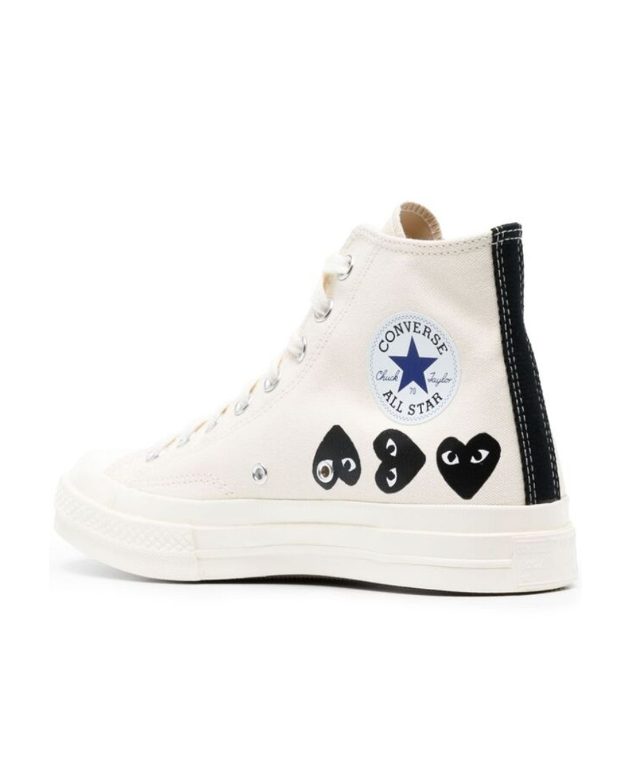 Comme Des Garçons Play X Converse Chuck Taylor Multicolor Tall Shoes In White