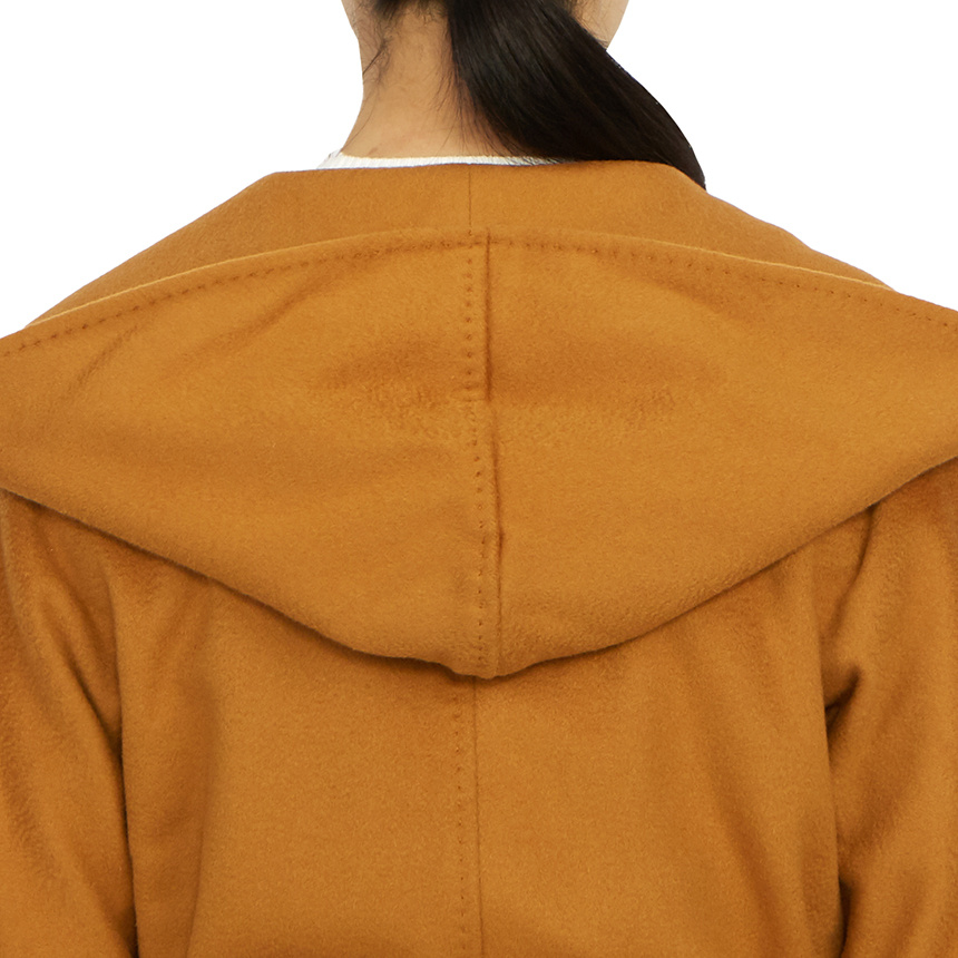 Max Mara Long-sleeved Lace-up Coat In Orange
