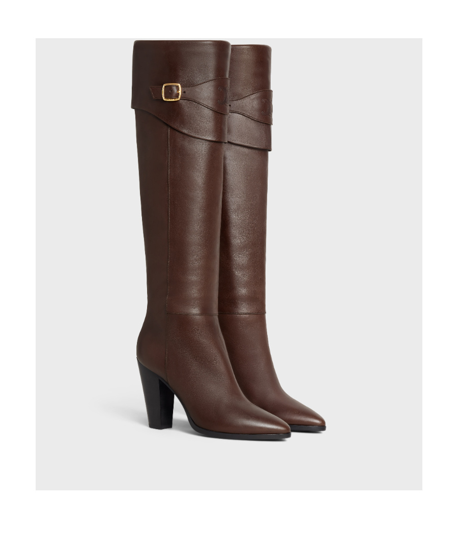 Celine Triomphe Wiltern Boots In Brown