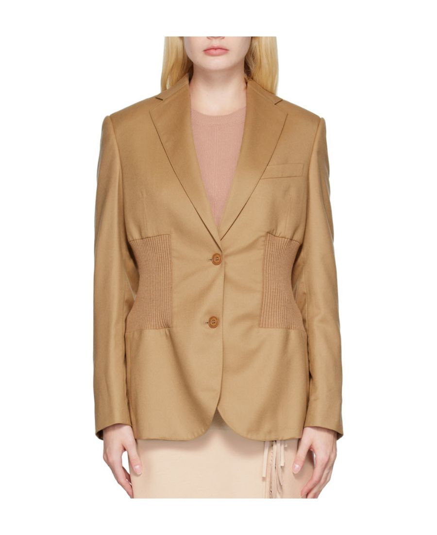 Stella Mccartney Tan Tapered Blazer In Nude