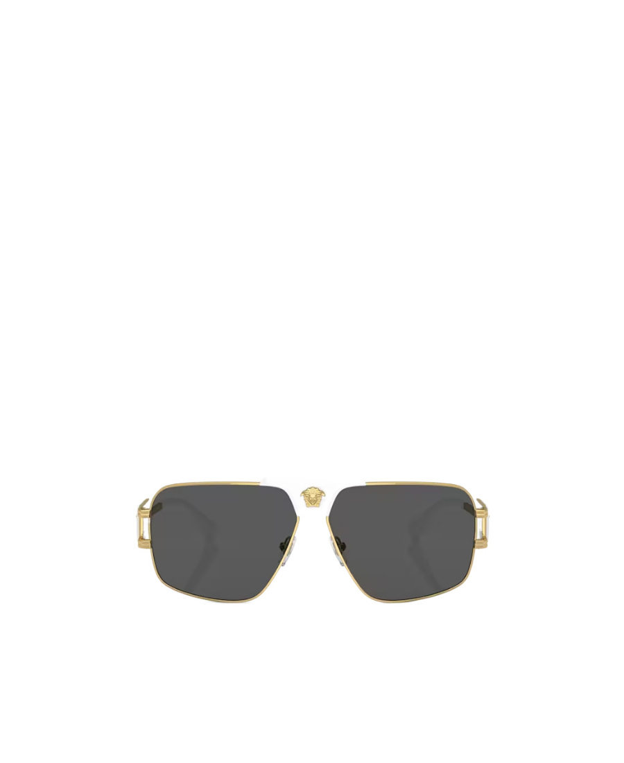 Versace Pilot-frame Tinted Sunglasses In Black