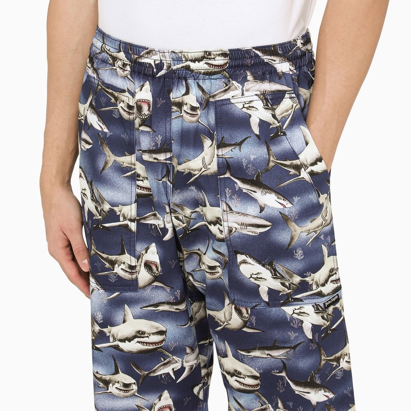 Palm Angels Sharks Easy Wide-leg Trousers In Multicolor