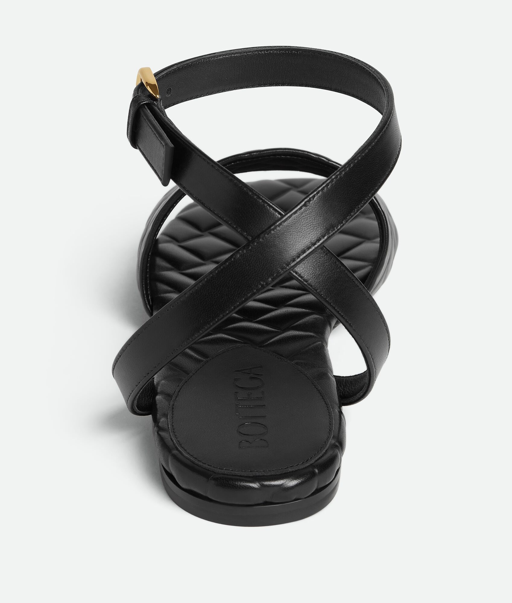 Shop Bottega Veneta Amy Flat Sandal In Black