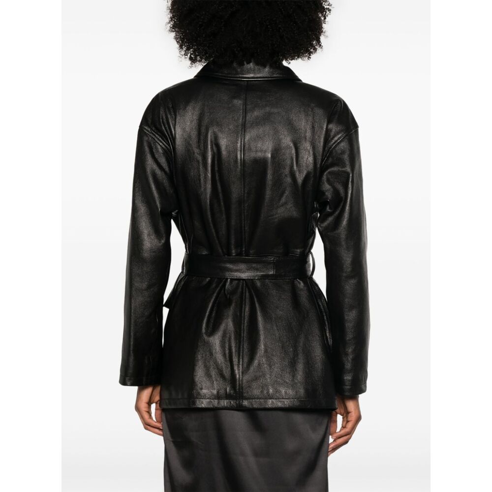 Dolce & Gabbana Drop Shoulder Belted Jacket In Black