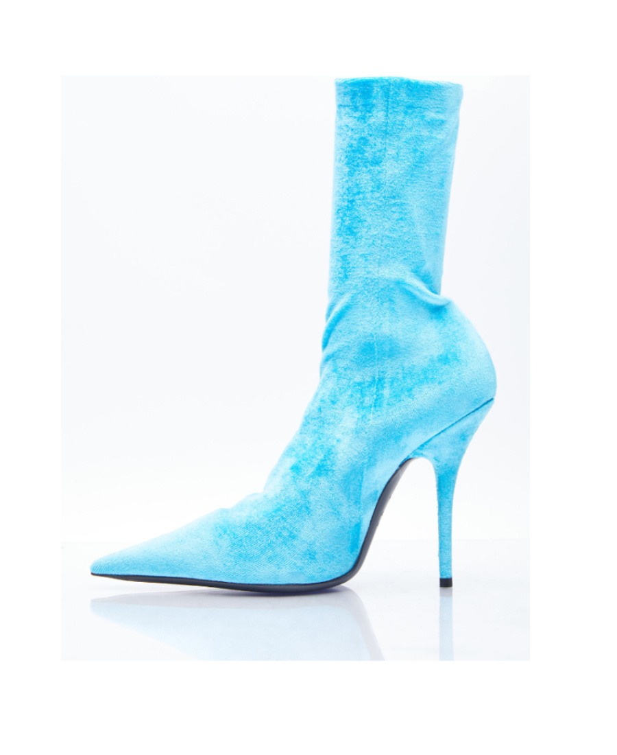 Balenciaga Pointed Short Boots In Blue