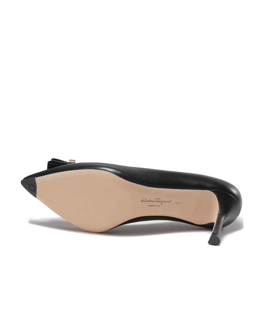 Ferragamo Double Bow Pointed Shallow High Heels