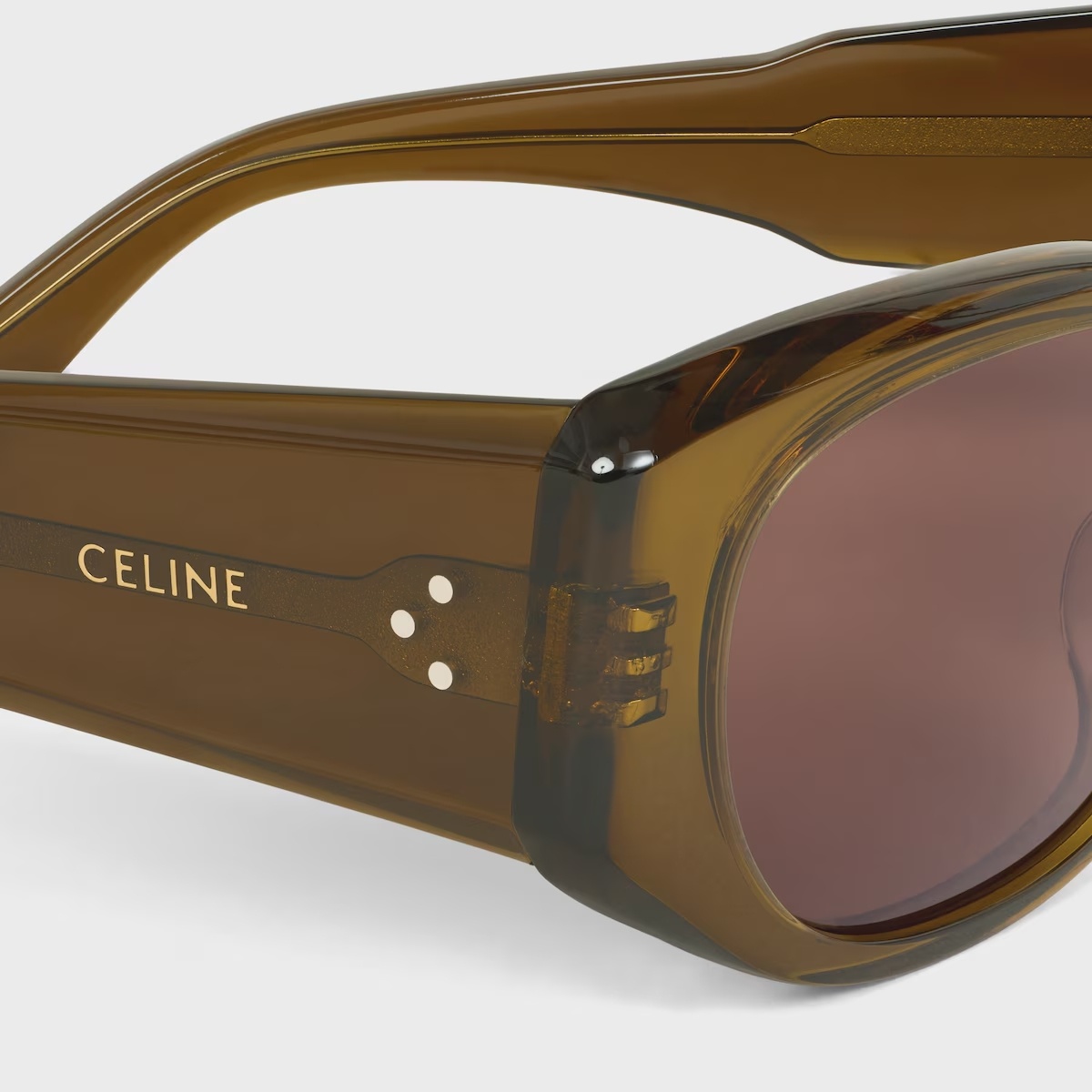 Celine Rectangular S329 Sunglasses In Acetate In Green