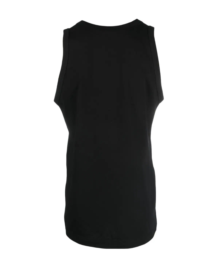 Dolce & Gabbana Stretch Cotton Tank Top With Logo Label Clothing In Black