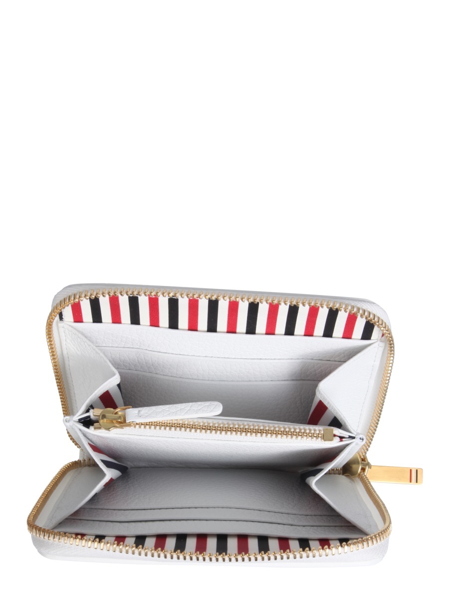 Thom Browne Zipped Compact Wallet In White