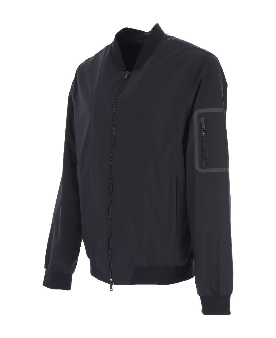 Herno Zip-pocket Bomber Jacket In Black