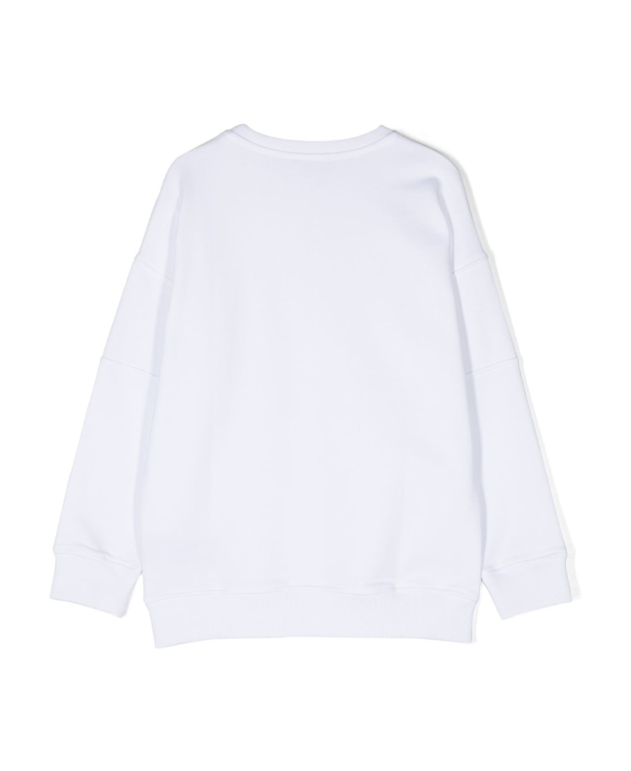 Shop Balmain Logo-print Cotton Sweatshirt In White