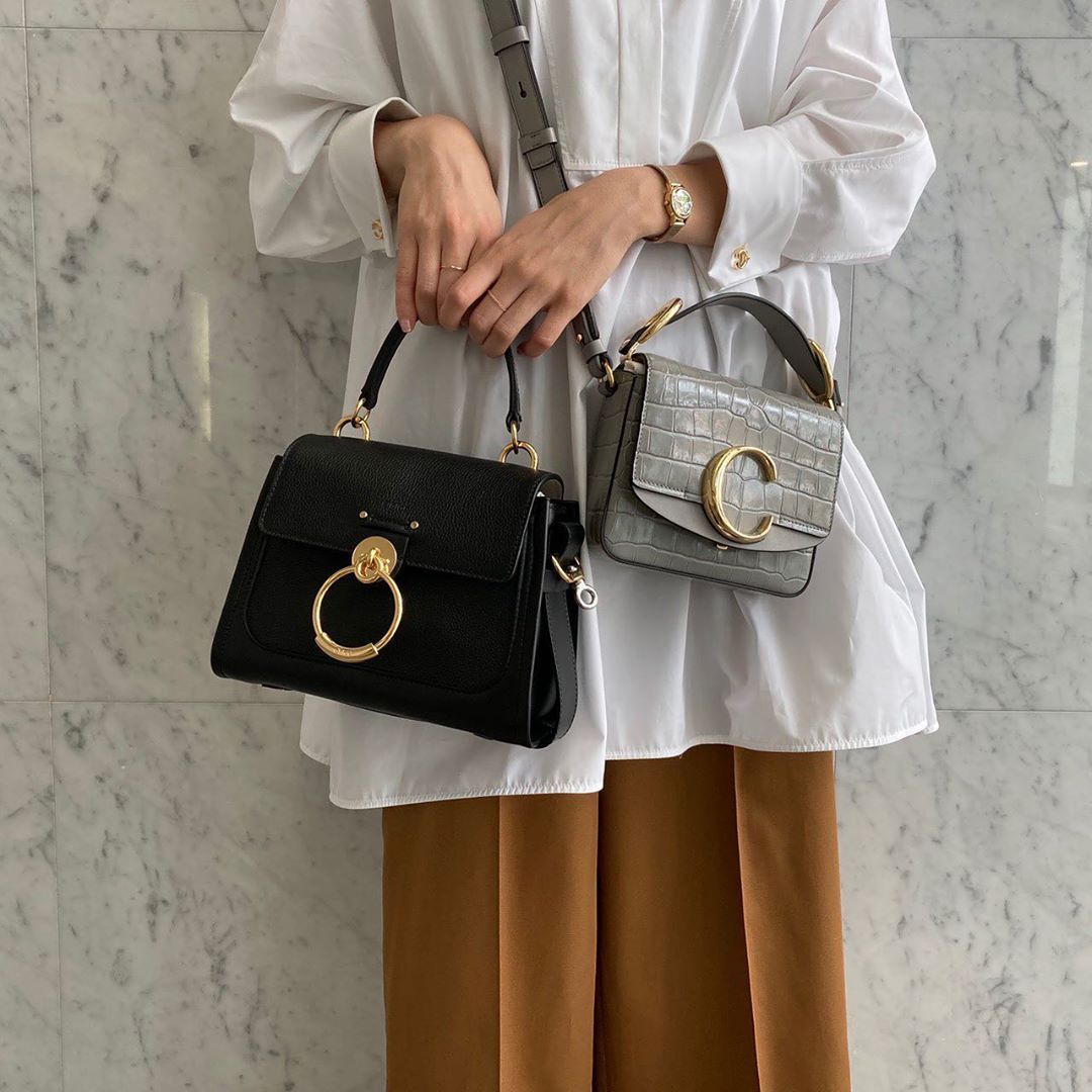 Shop Chloé Small Tess Day Bag In Black