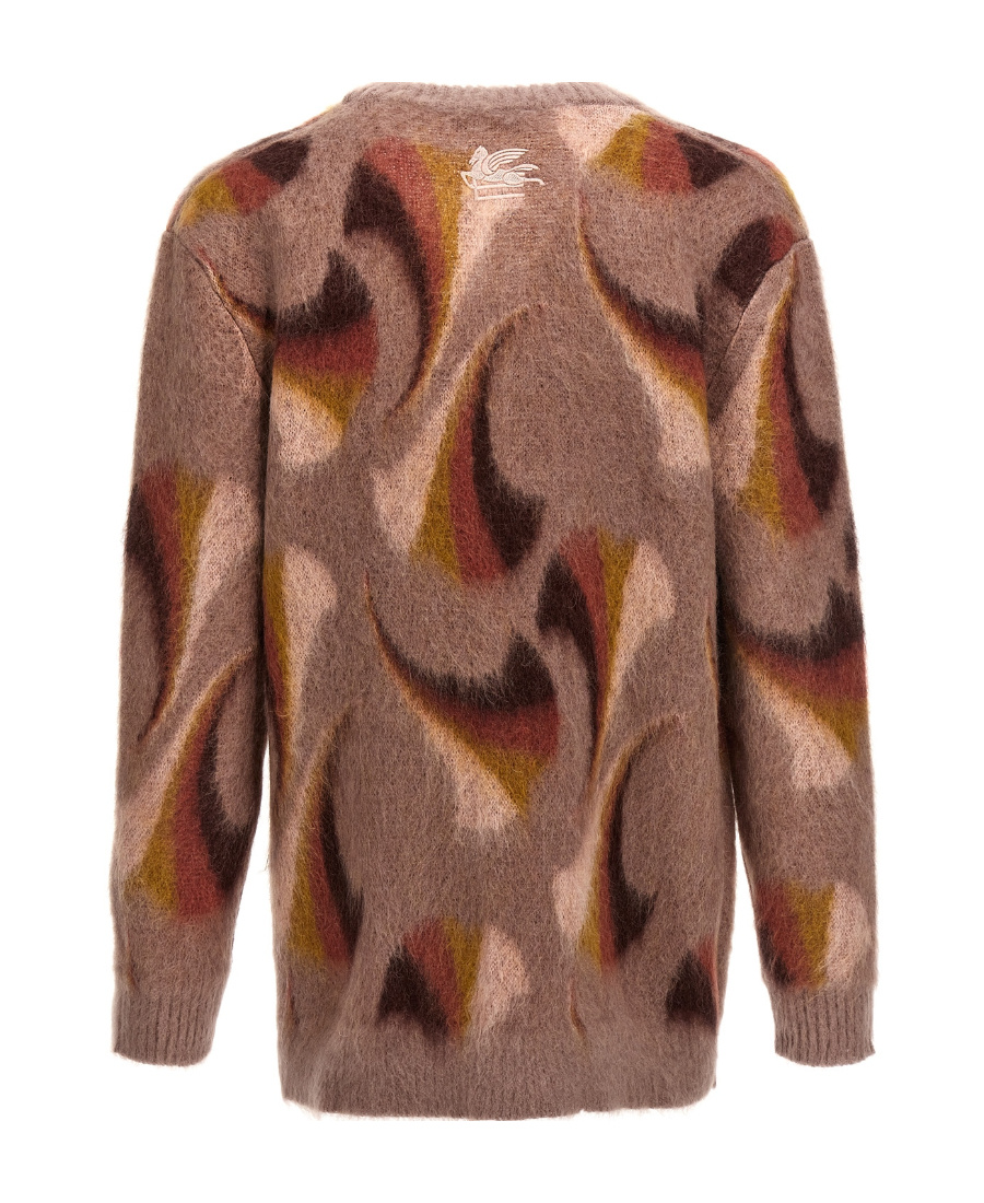 Etro V-neck Cardigan With Front Pockets In Brown