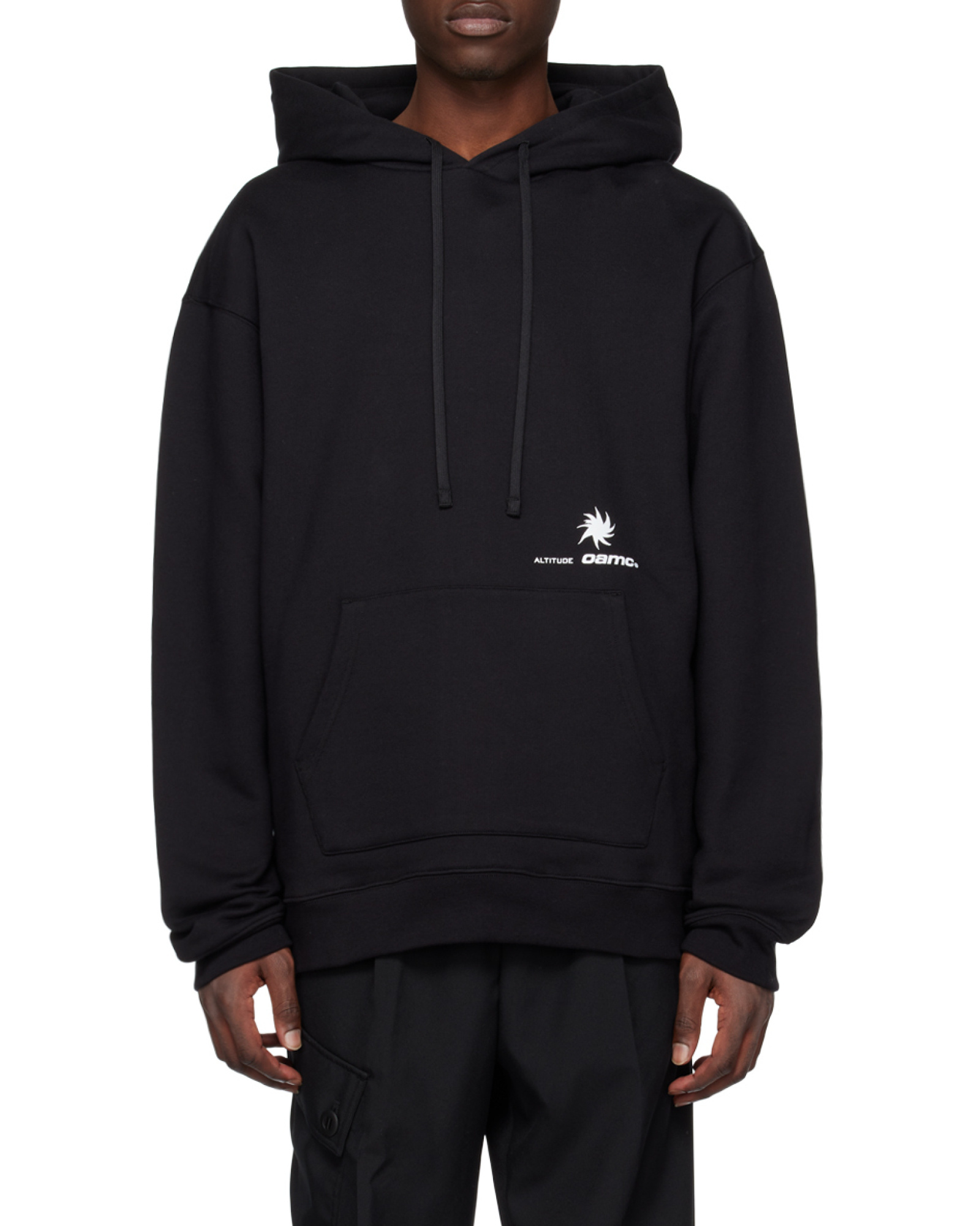 Oamc Logo-print Drawstring Hoodie In Black