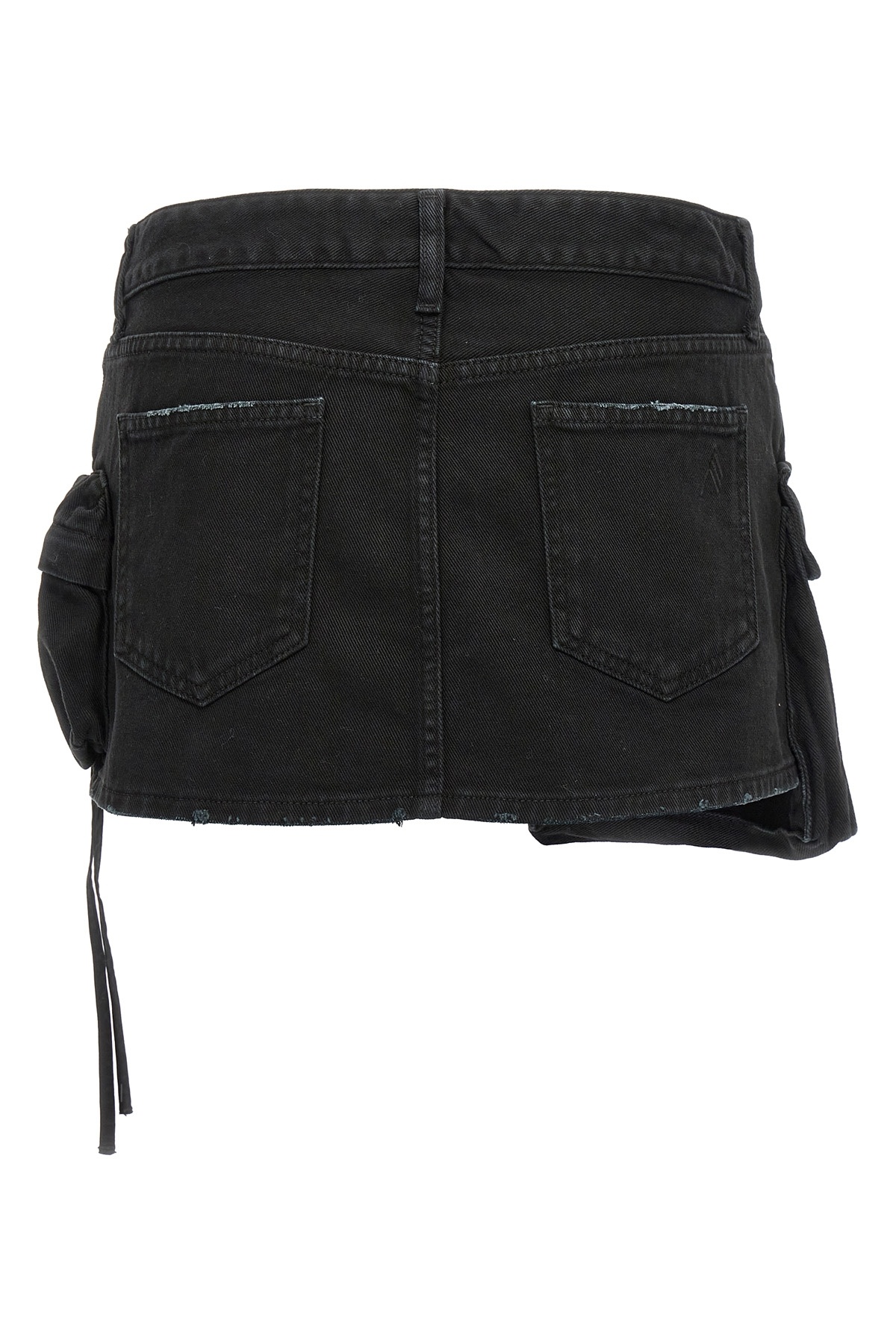 Attico 'fay' Black Mini-skirt With Oversized Cargo Pockets In Black