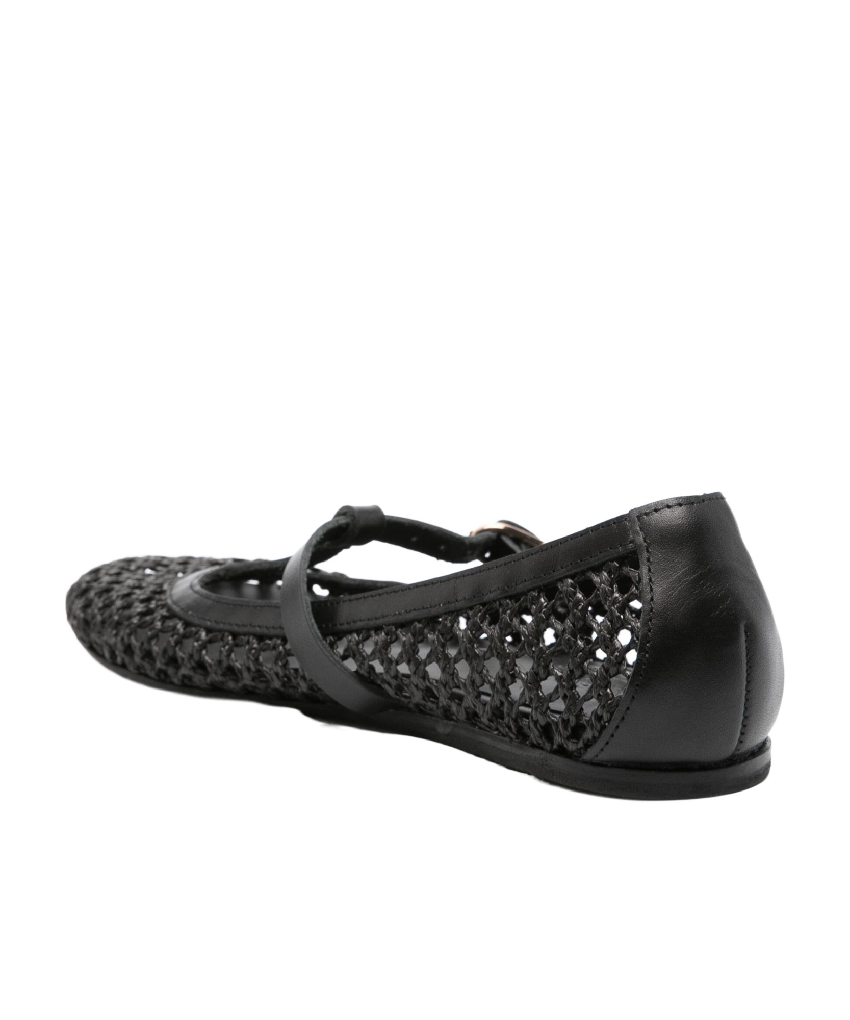 Ancient Greek Sandals Woman Ballet Flats Black Size 8 Cowhide In Black