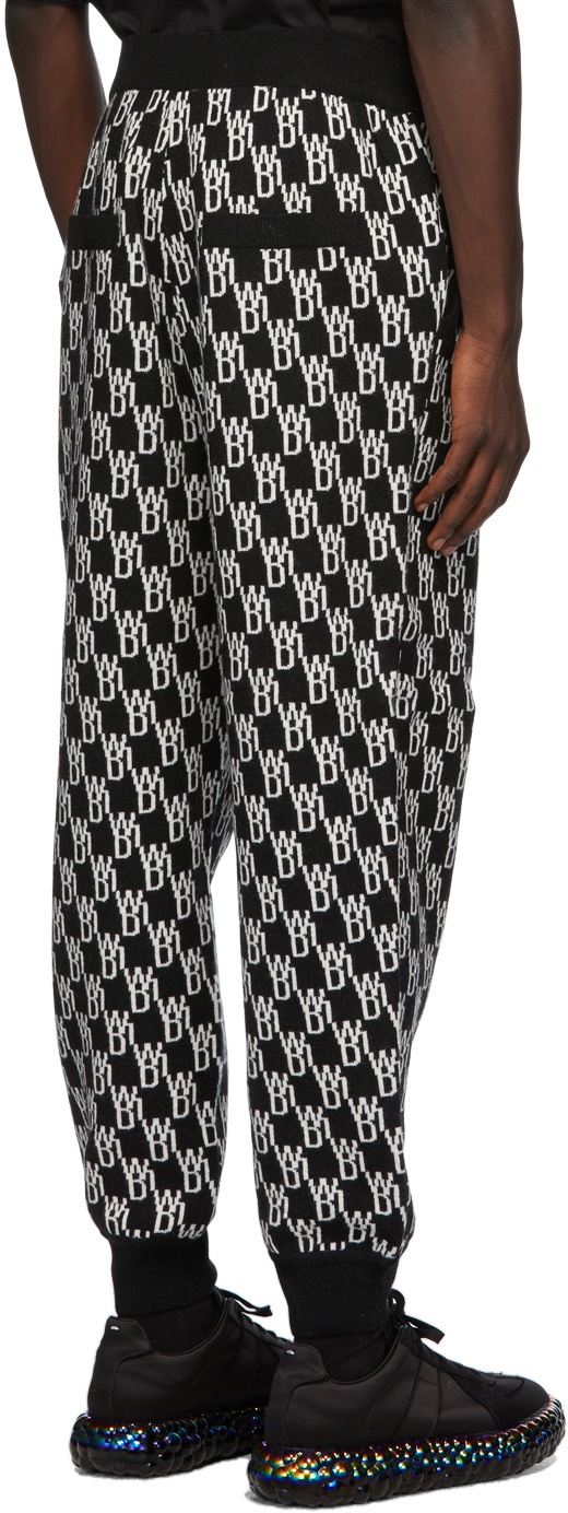 We11 Done Intarsia Knit Track Trousers In Black