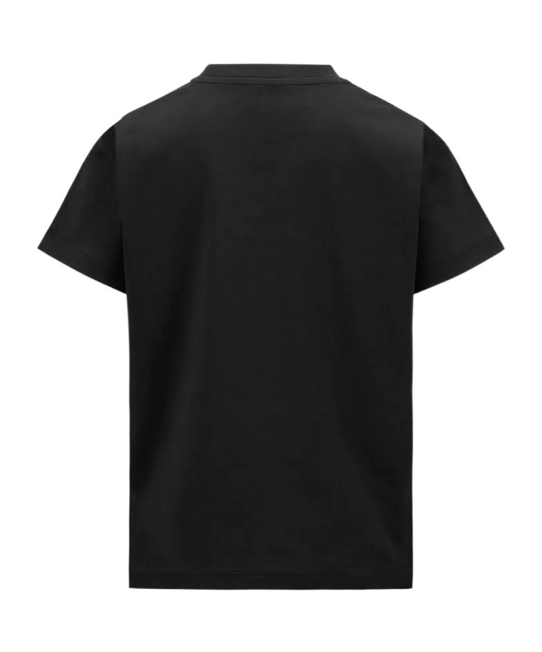 Moncler Enfant Logo Patch Crewneck T-shirt In Black
