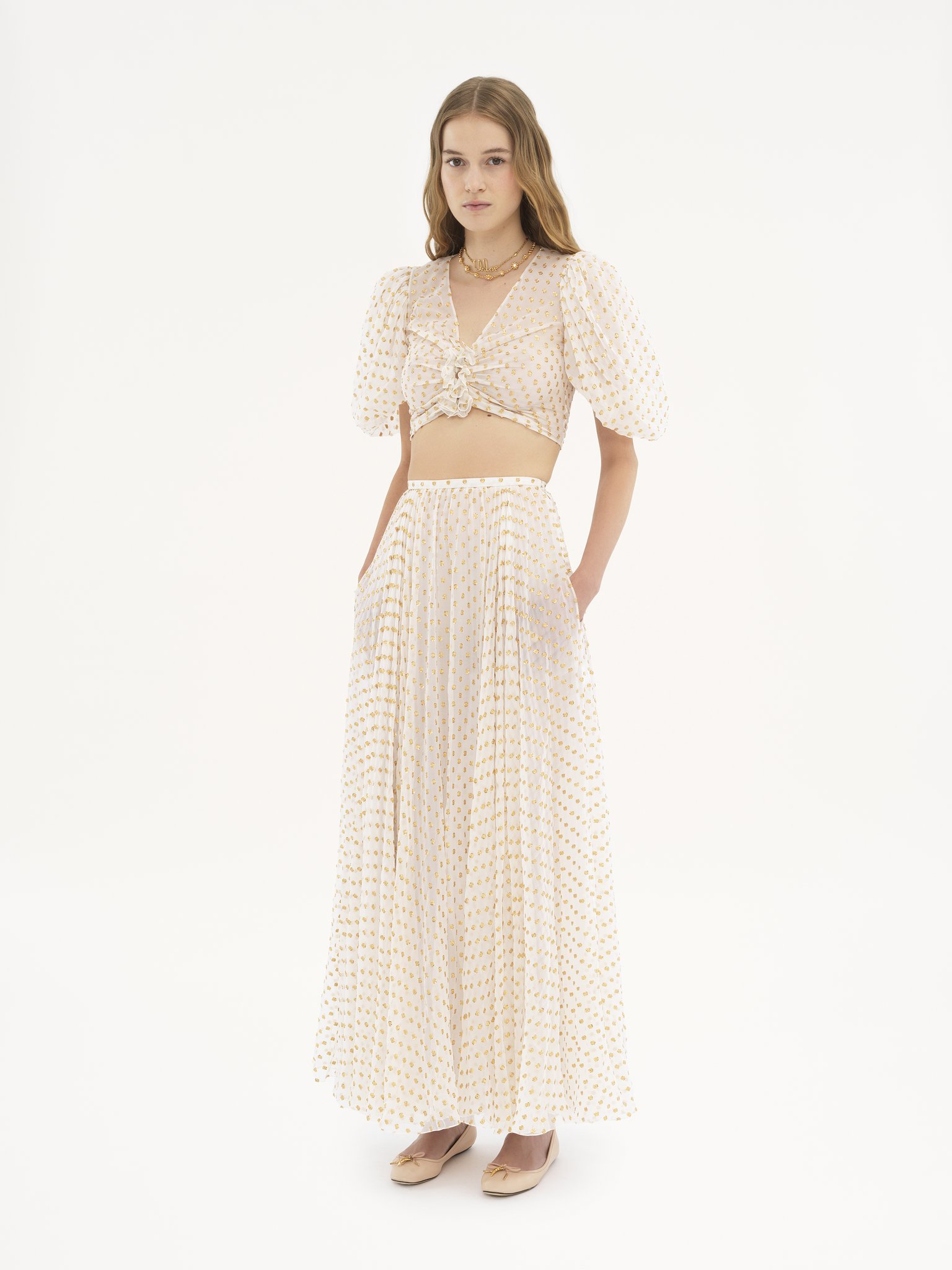 Chloé Pattern Short Top In White