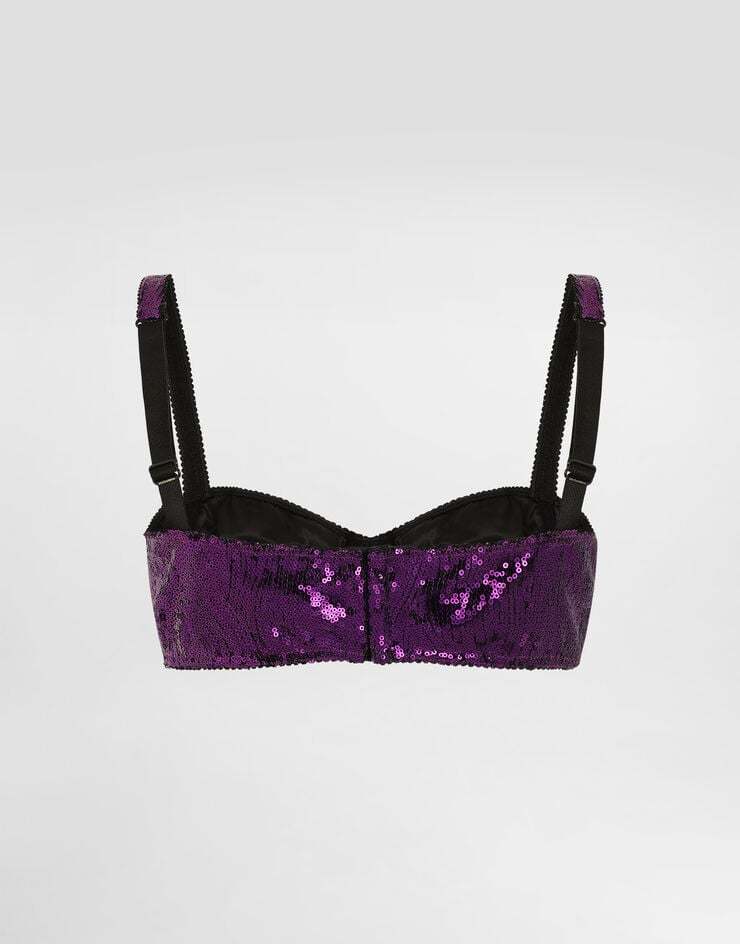 Dolce & Gabbana Sequinned Balconette Bra In Purple