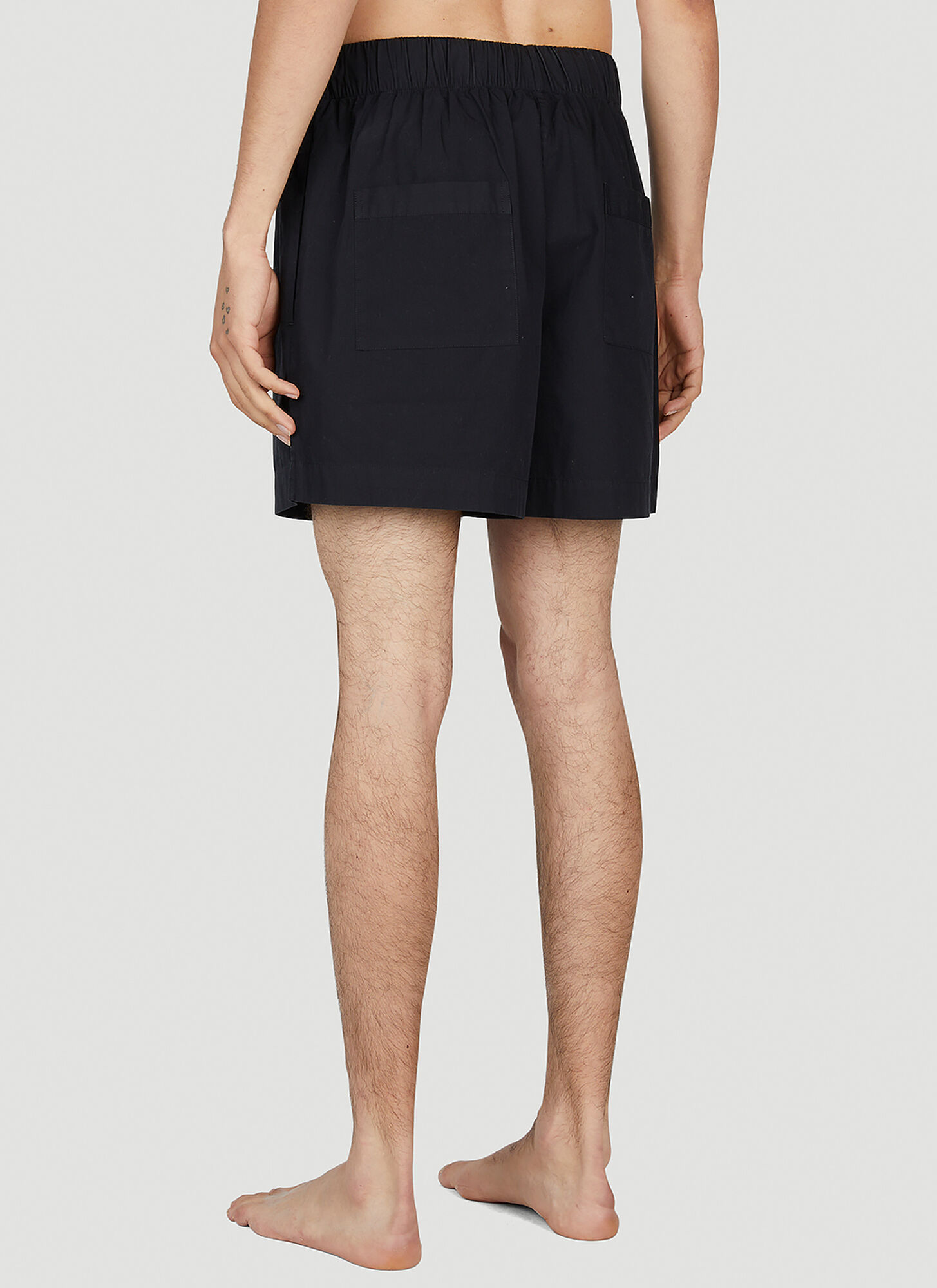 Tekla Drawstring Sleep Shorts In Black