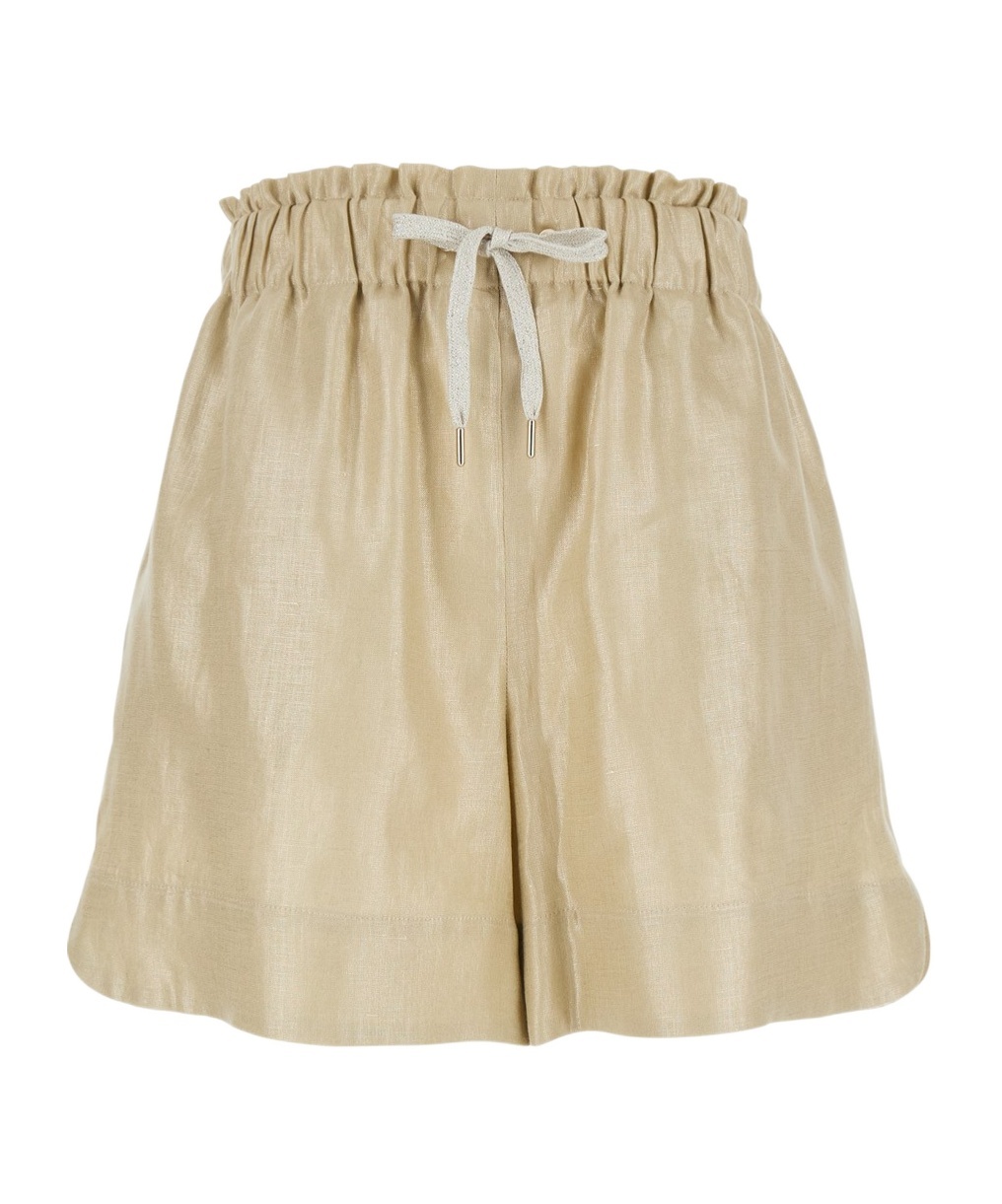 Eleventy Beige Shorts With Drawstring At The Waist In Nude