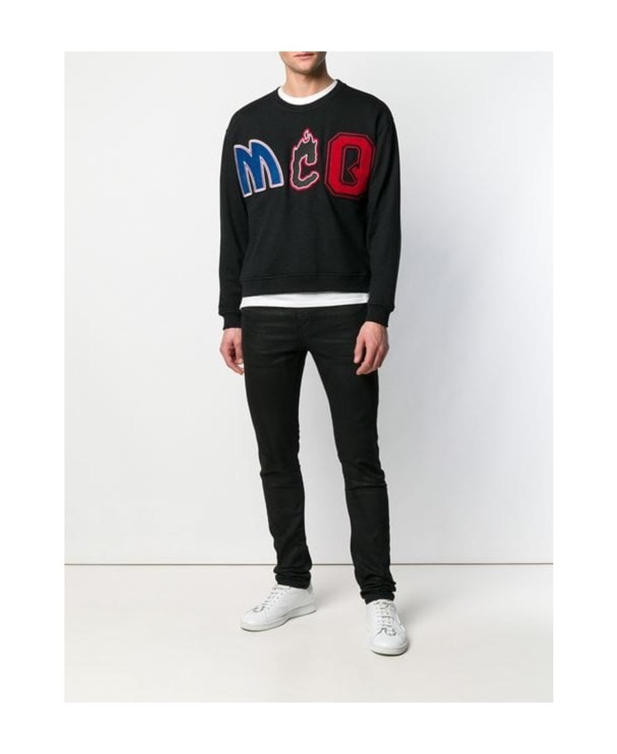 Mcq By Alexander Mcqueen Logo Letter Printed Sweatshirt In Black