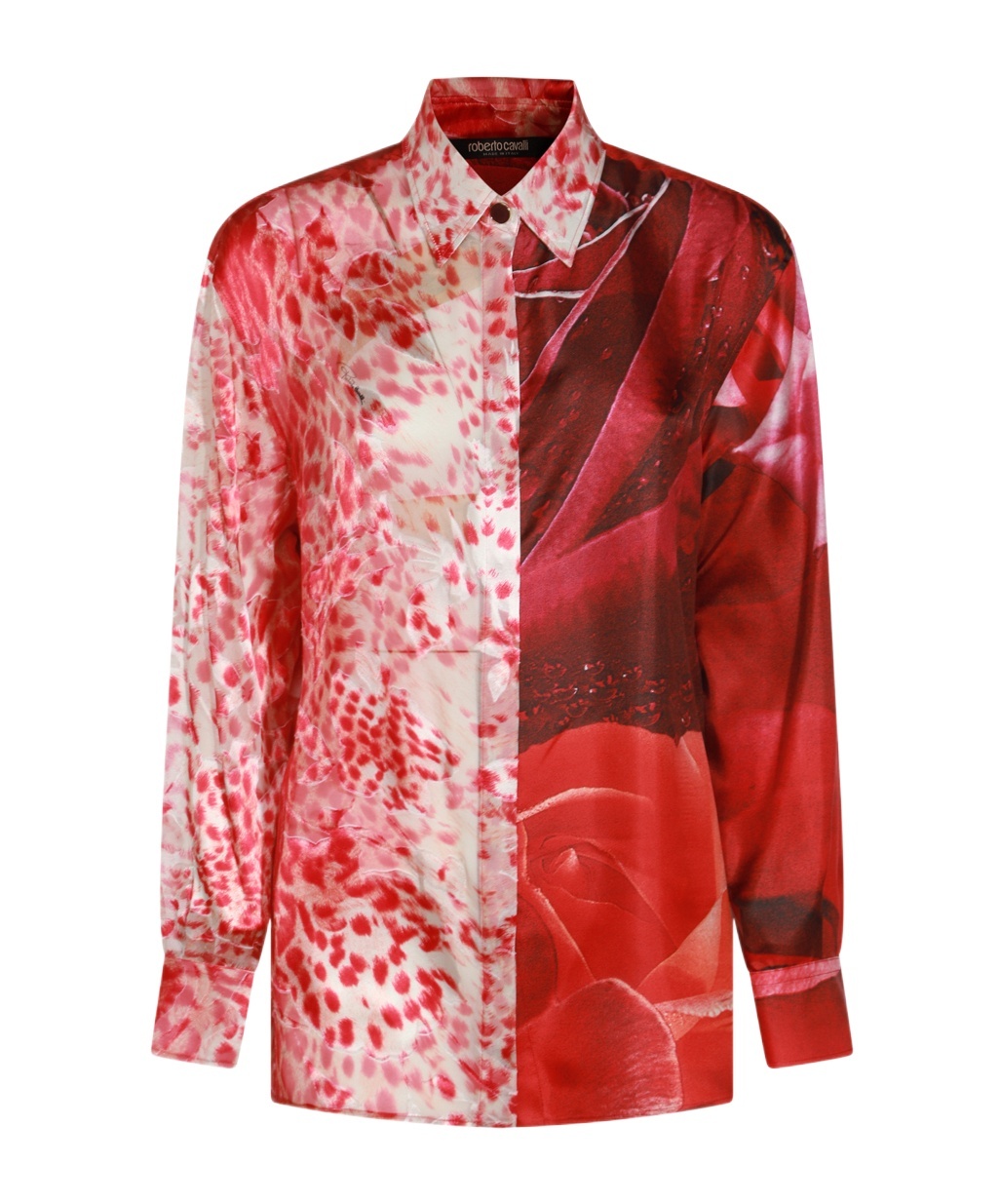 Roberto Cavalli Long-sleeved Shirt In Red