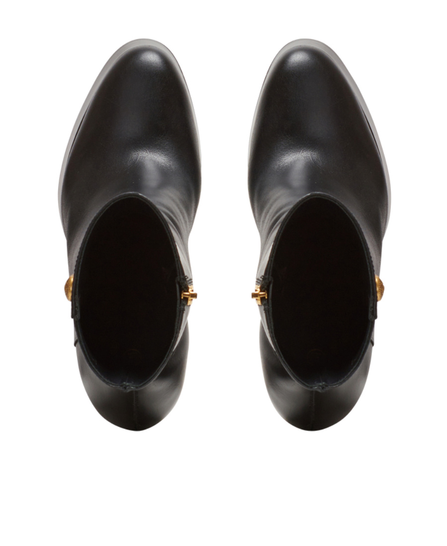 Balmain Brune Leather Ankle Boots In Black