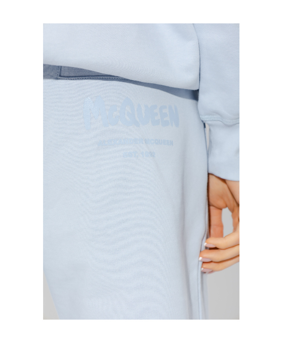 Alexander Mcqueen Logo-print Track Pants In Blue