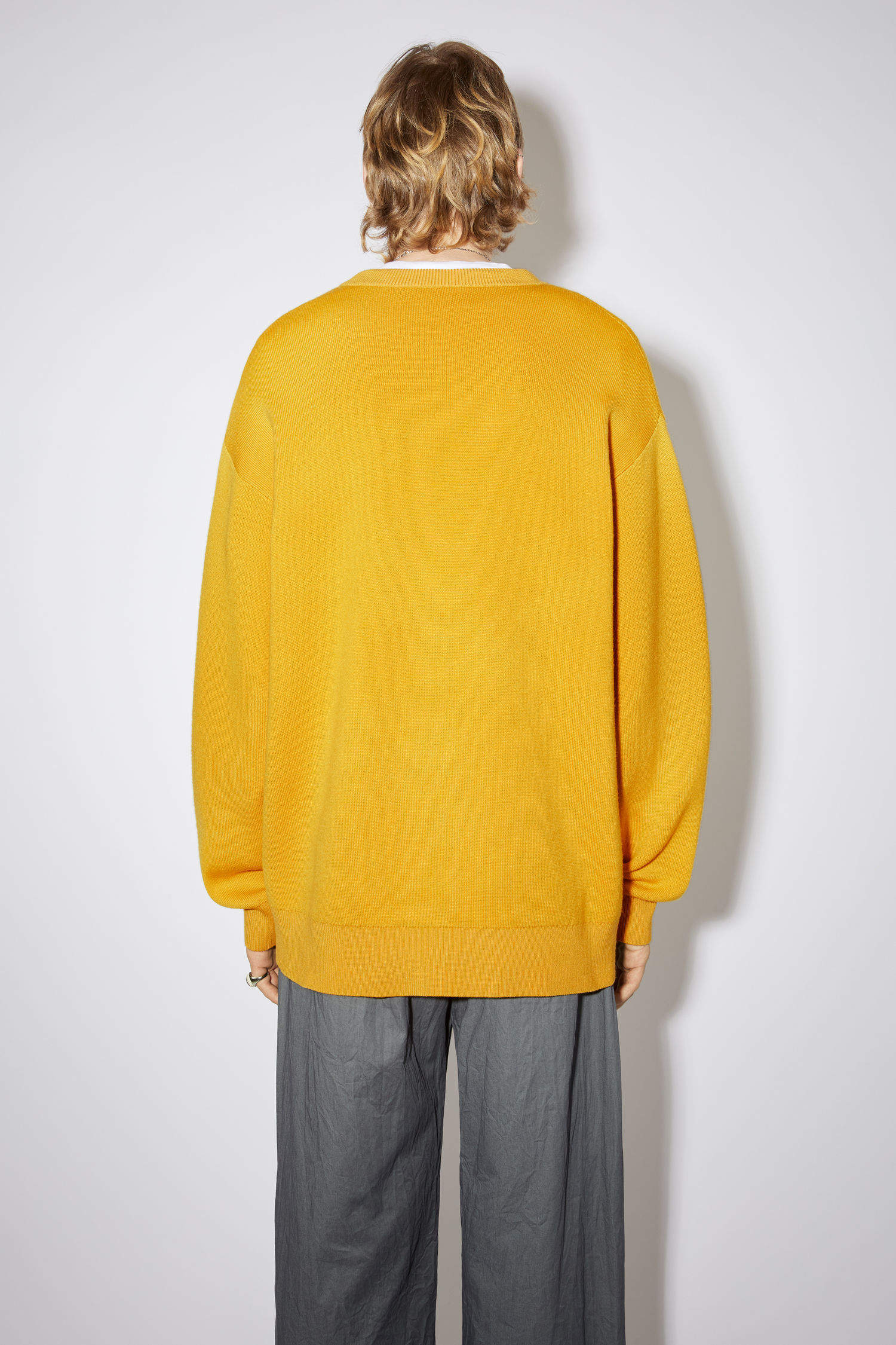 Acne Studios Round-neck Knitted Pullover In Yellow