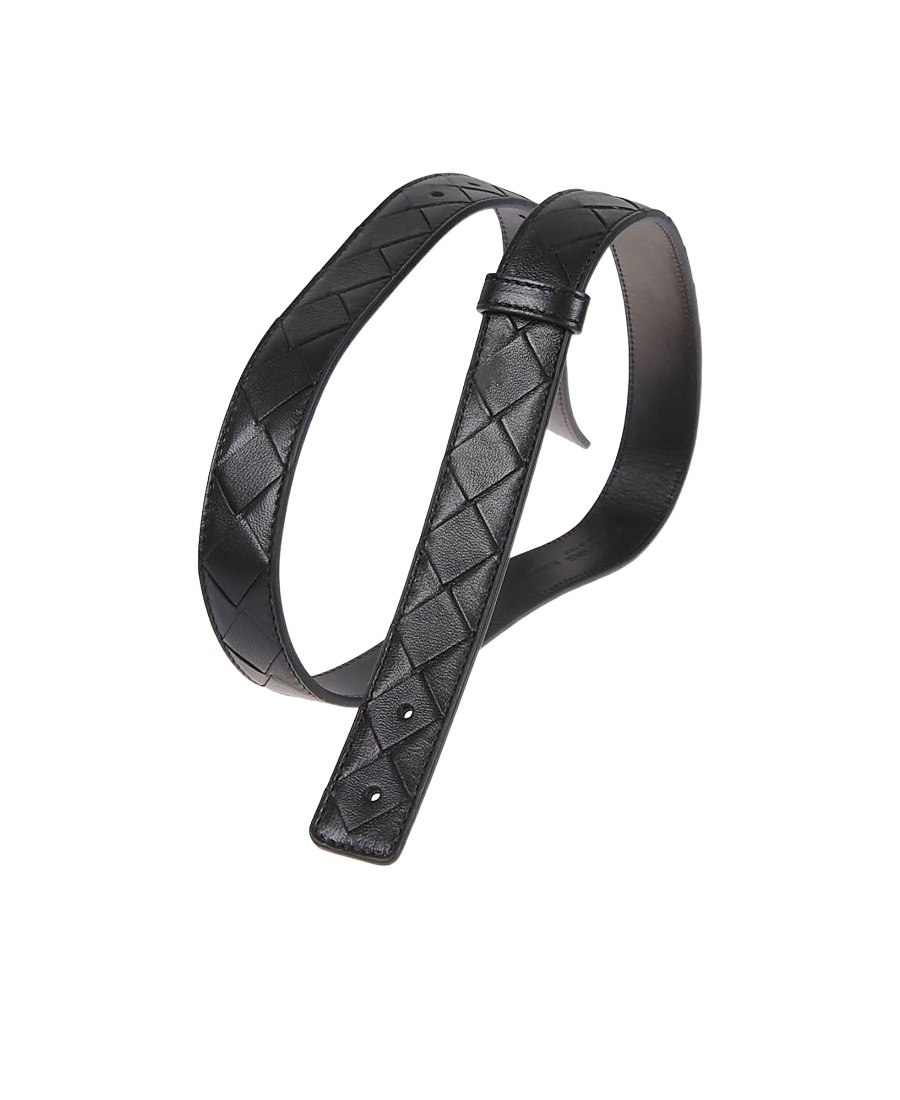 Bottega Veneta Geometric Decorative Belt In Black
