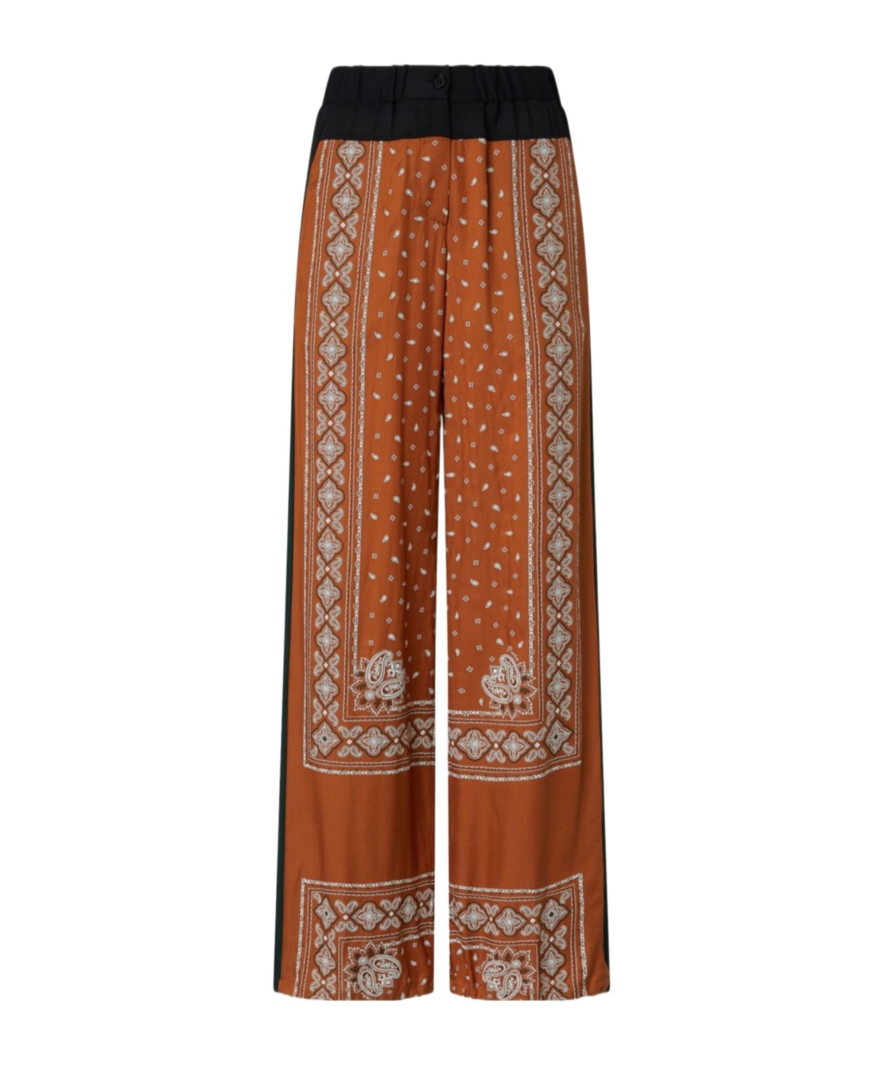 Pinko Pantalon À Imprimé Bandana Ample Et Léger In Brown